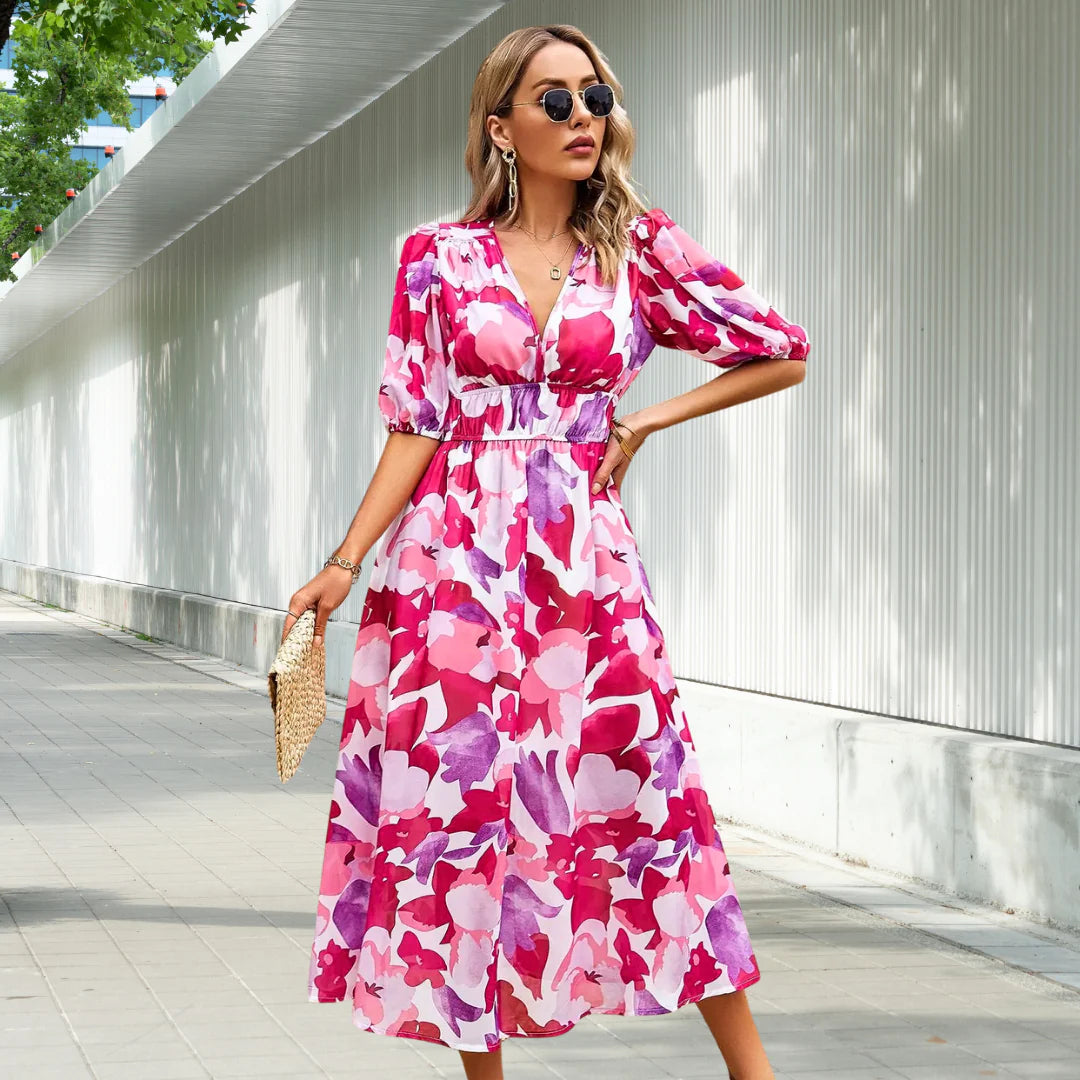 Isolde | V-neck midi dress
