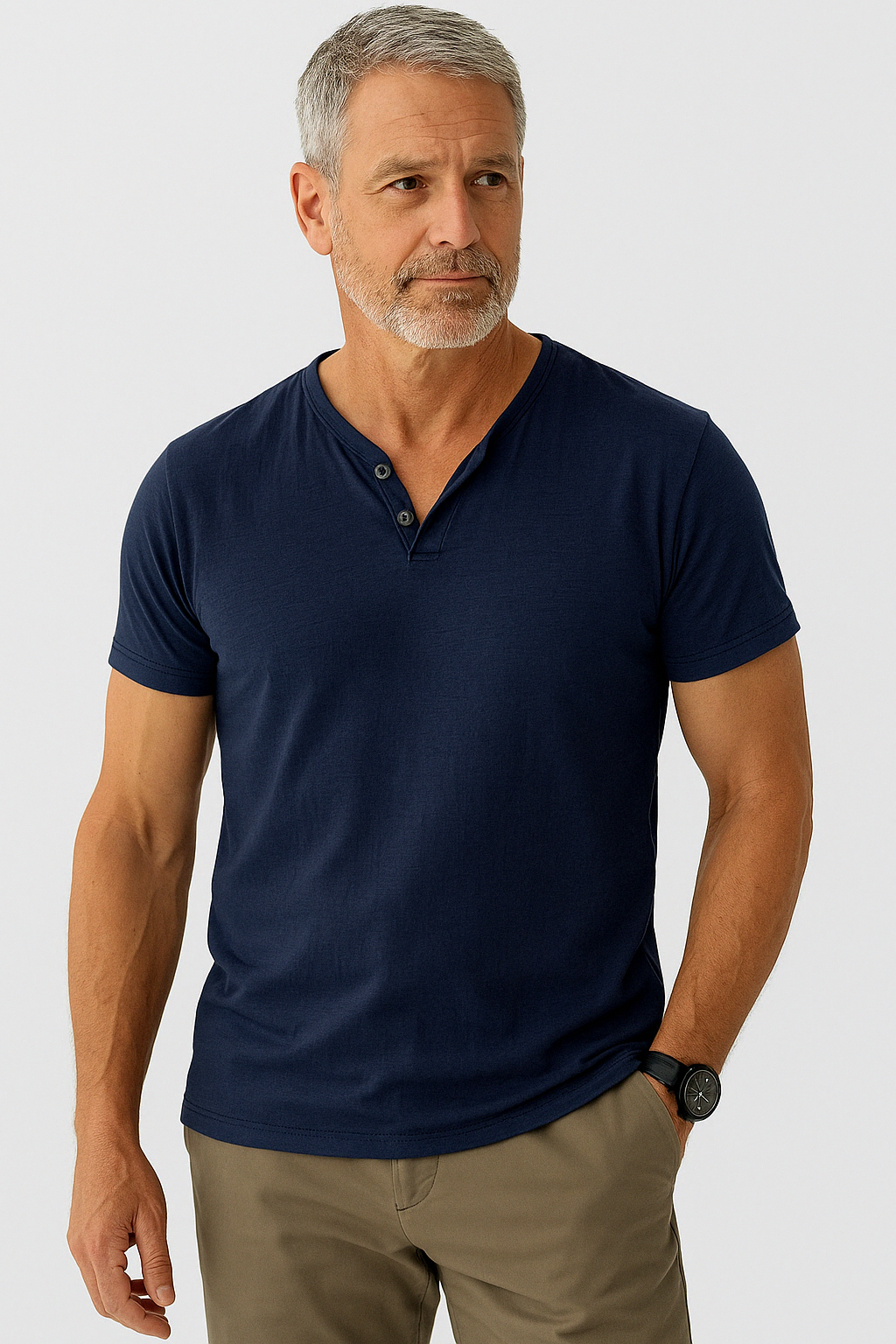 Eligio™ | KNITTED T-SHIRT WITH BUTTON