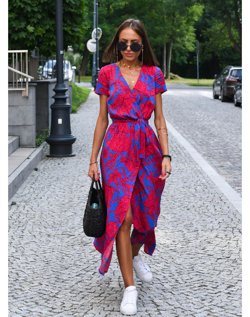 Hazal | V-Neck Floral Maxi Dress