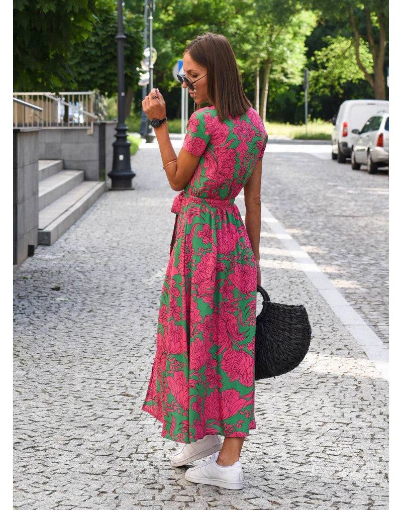 Hazal | V-Neck Floral Maxi Dress