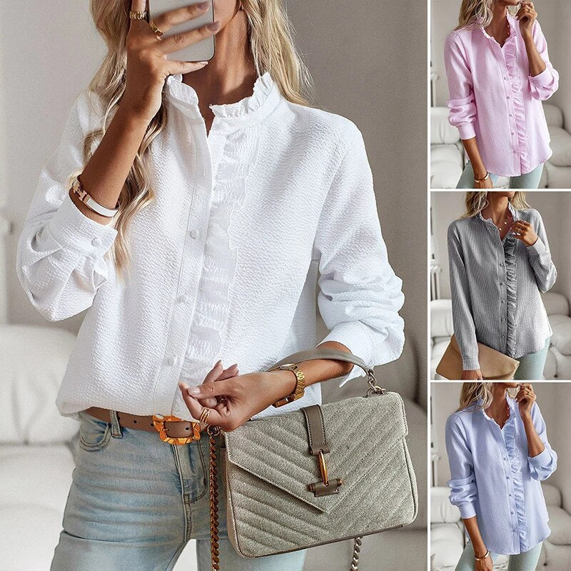 Aurora | Ruffle Long Sleeve Shirt