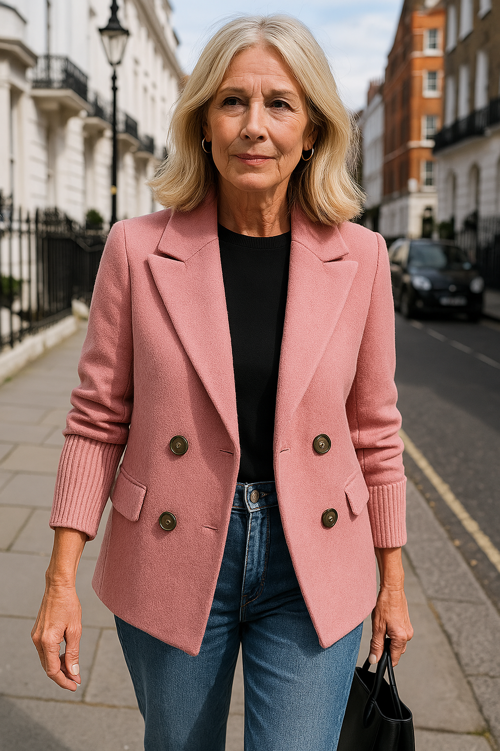 SORELLE™ - Elegant Knit-Sleeve Blazer